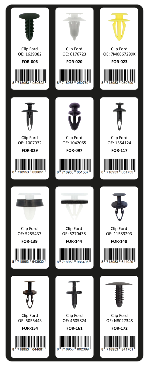 GEVULDE INLAY TOP 1 - 12 CLIPS FORD (1ST)