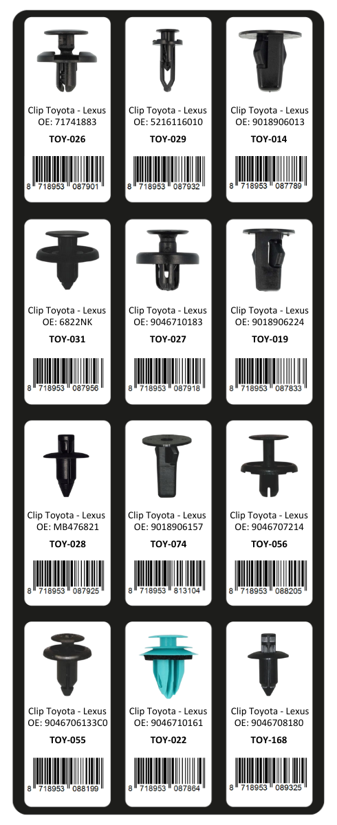 GEVULDE INLAY TOP 1 - 12 CLIPS TOYOTA (1ST)