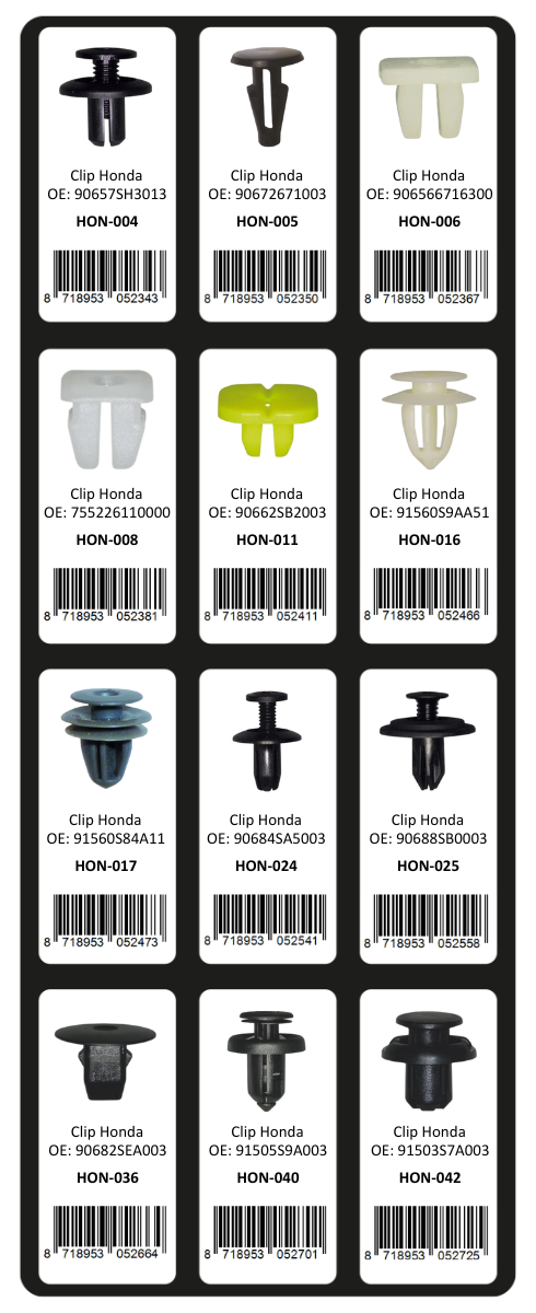 GEVULDE INLAY TOP 13 - 24 CLIPS HONDA (1ST)