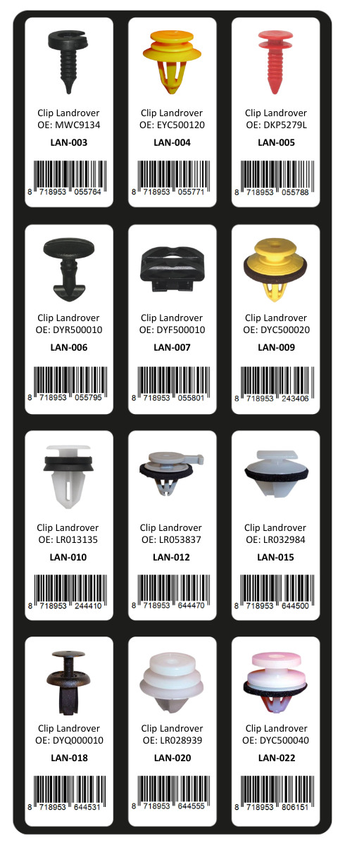 GEVULDE INLAY TOP 1 - 12 CLIPS LANDROVER (1ST)