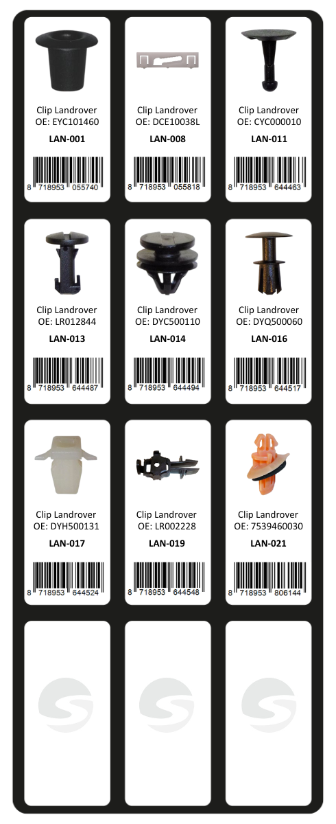 GEVULDE INLAY TOP 13 - 24 CLIPS LANDROVER (1ST)