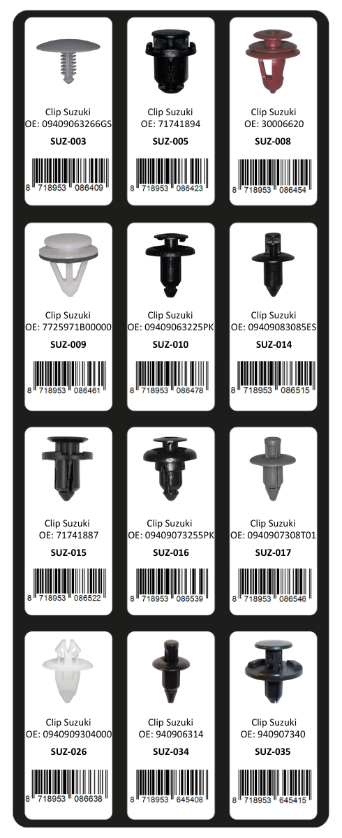 GEVULDE INLAY TOP 1 - 12 CLIPS SUZUKI (1ST)