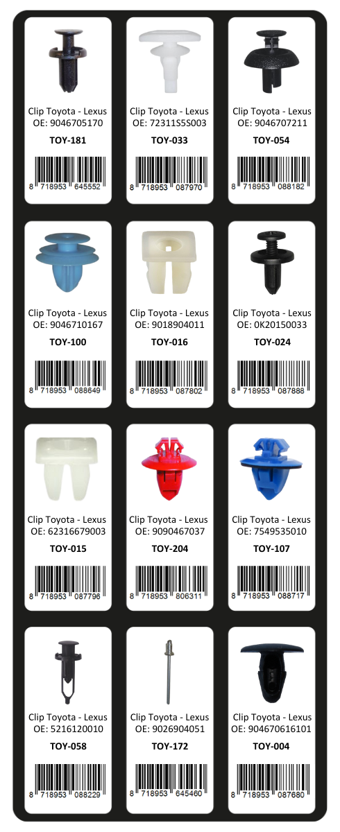 GEVULDE INLAY TOP 13 - 24 CLIPS TOYOTA (1ST)
