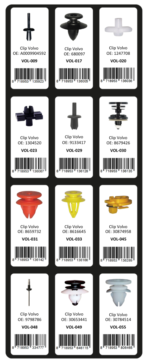 GEVULDE INLAY TOP 1 - 12 CLIPS VOLVO (1ST)