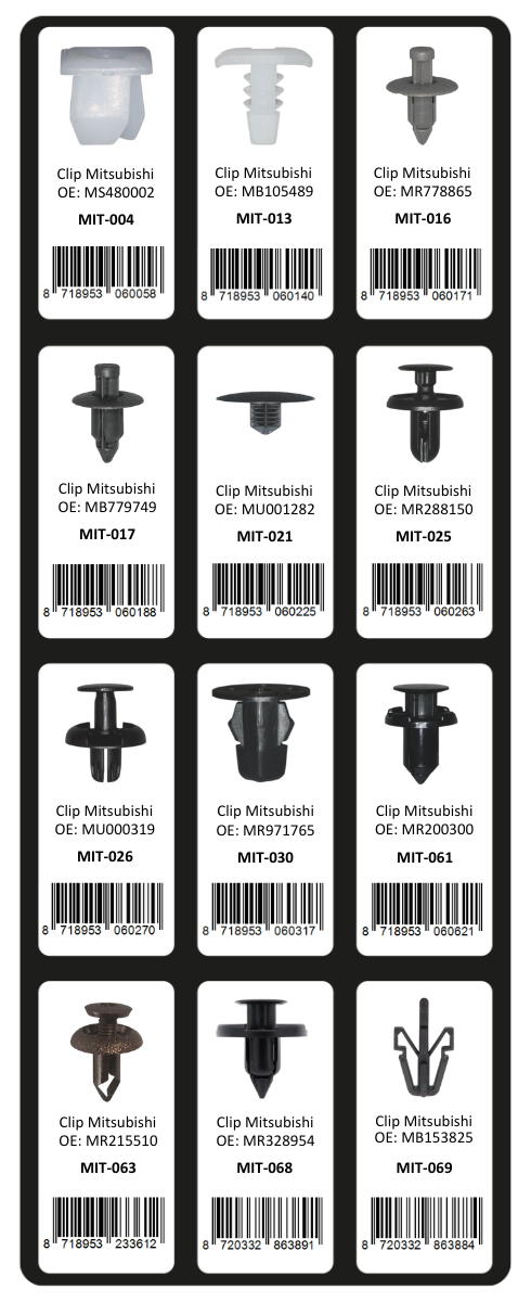GEVULDE INLAY TOP 1 - 12 CLIPS MITSUBISHI (TOP (1ST)
