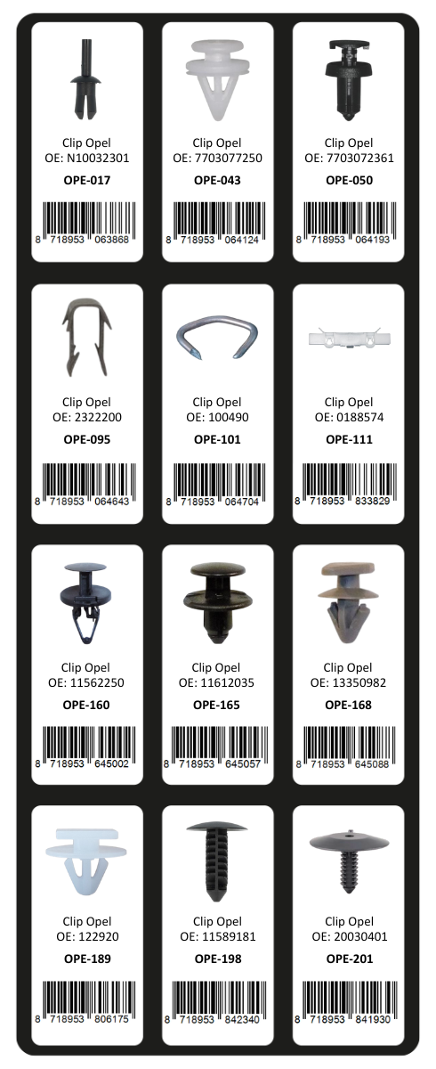 GEVULDE INLAY TOP 13 - 24 CLIPS OPEL (1ST)